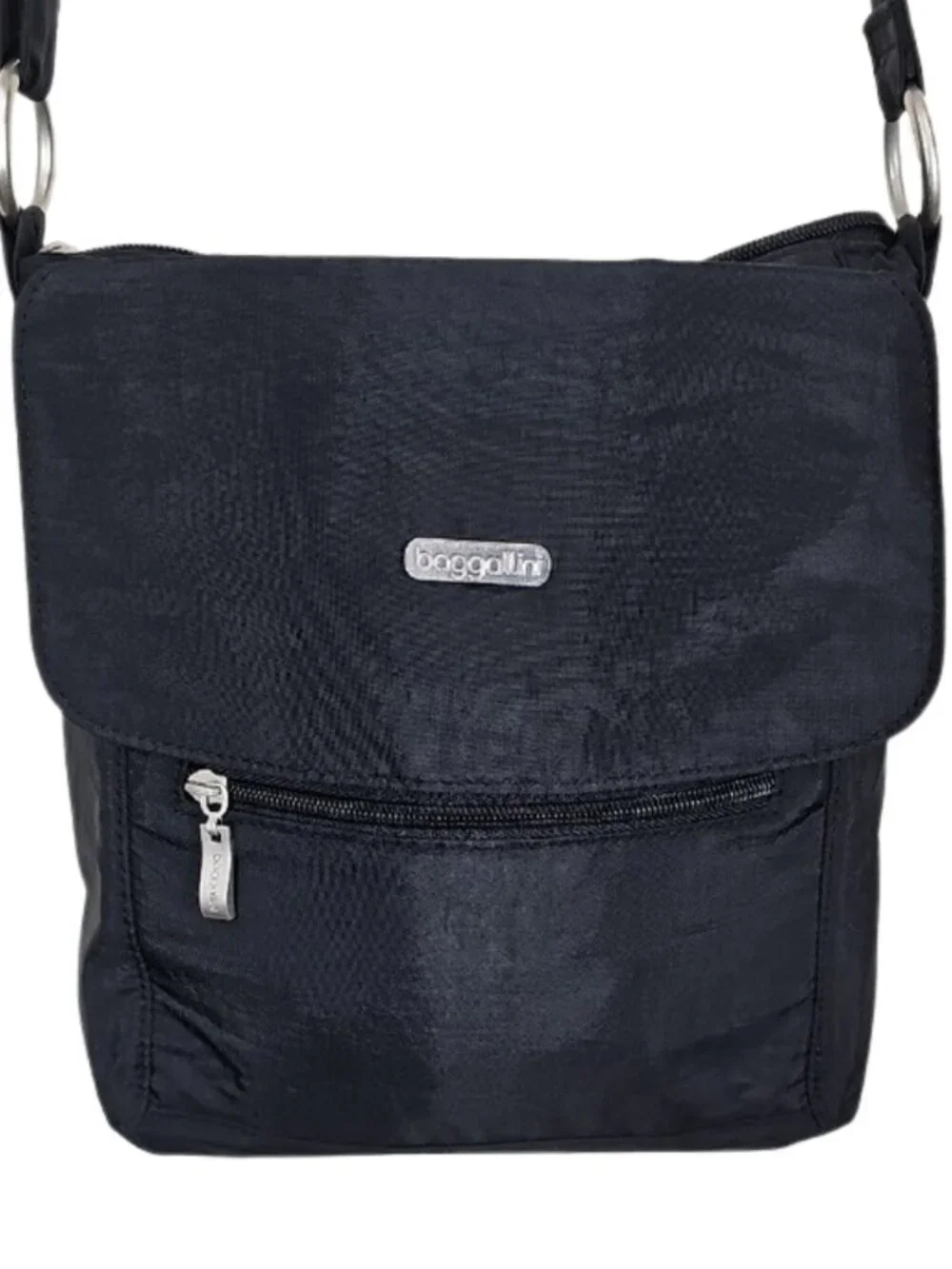 Baggallini Nylon Flap Crossbody Shoulder Bag Purse Travel Organizer Everyday
